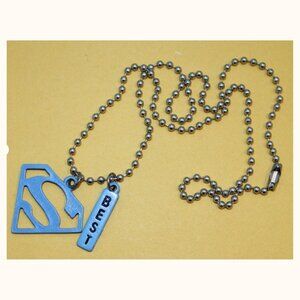 DC Comics Superman Steel Pendant Necklace Blue